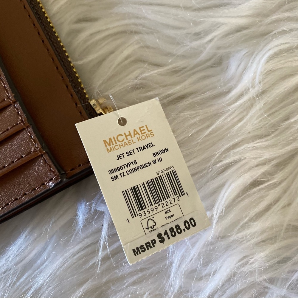 New Michael Kors jet set small coin pouch with ID wallet - Picture 13 of 15